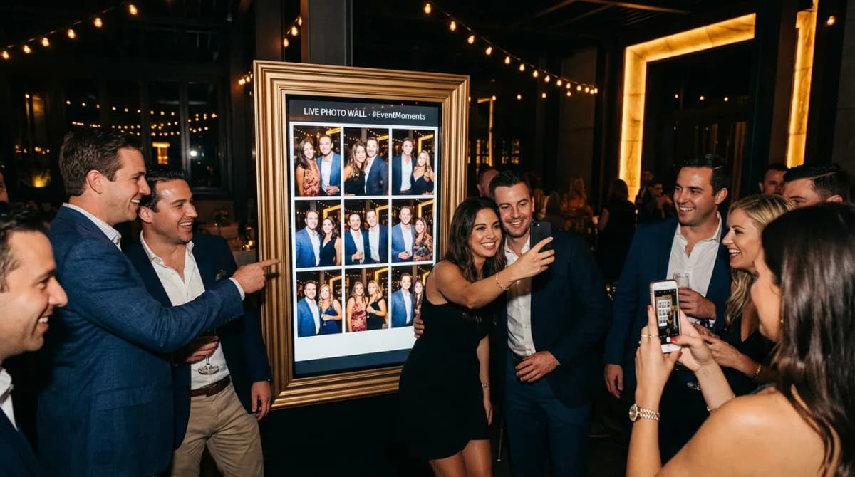 Real-time photo wall at event showing live photos